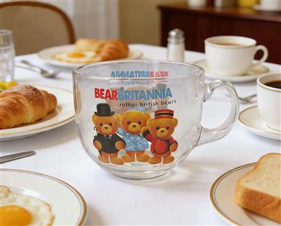 Стеклянная кружка большого-диаметра 15 унций с наклейкой